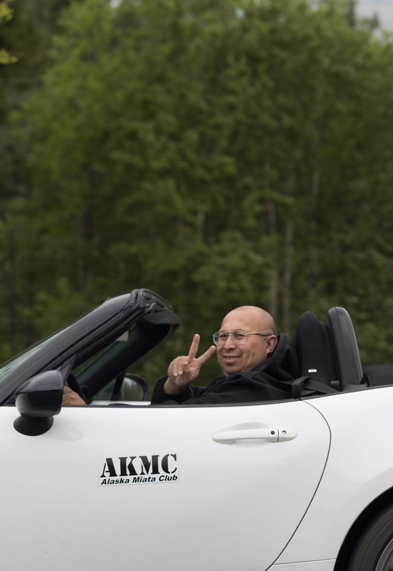 Mike Fernandez in his Mazda MX-5 Miata –  Alaska Miata Club