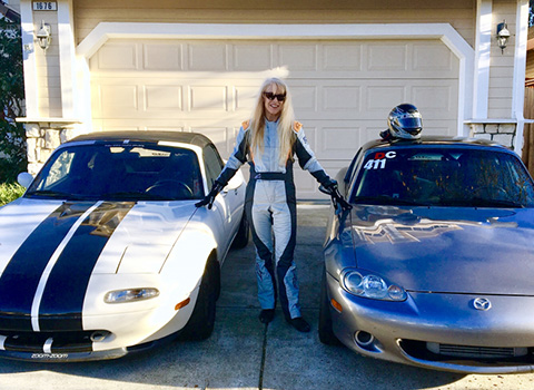 66 years old Kaitlyn Lydell with Two Mazda MX-5 Miatas