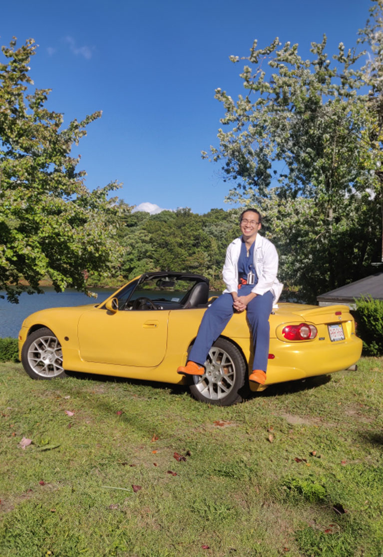 Medical Professional Moses Tran with his Mazda MX-5 Miata