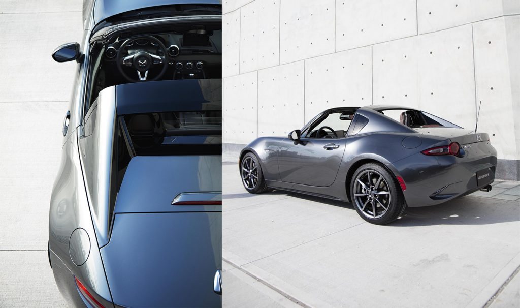 Side by side of the Mazda MX-5 at different angles