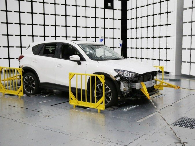 Mazda Vehicle in the Electromagnetic Laboratory