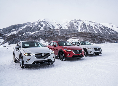 Mazda Vehicles in the Snow with Predictive AWD