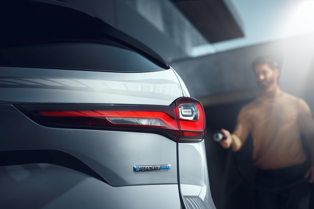 Mazda CX-90 PHEV Back View – Charging