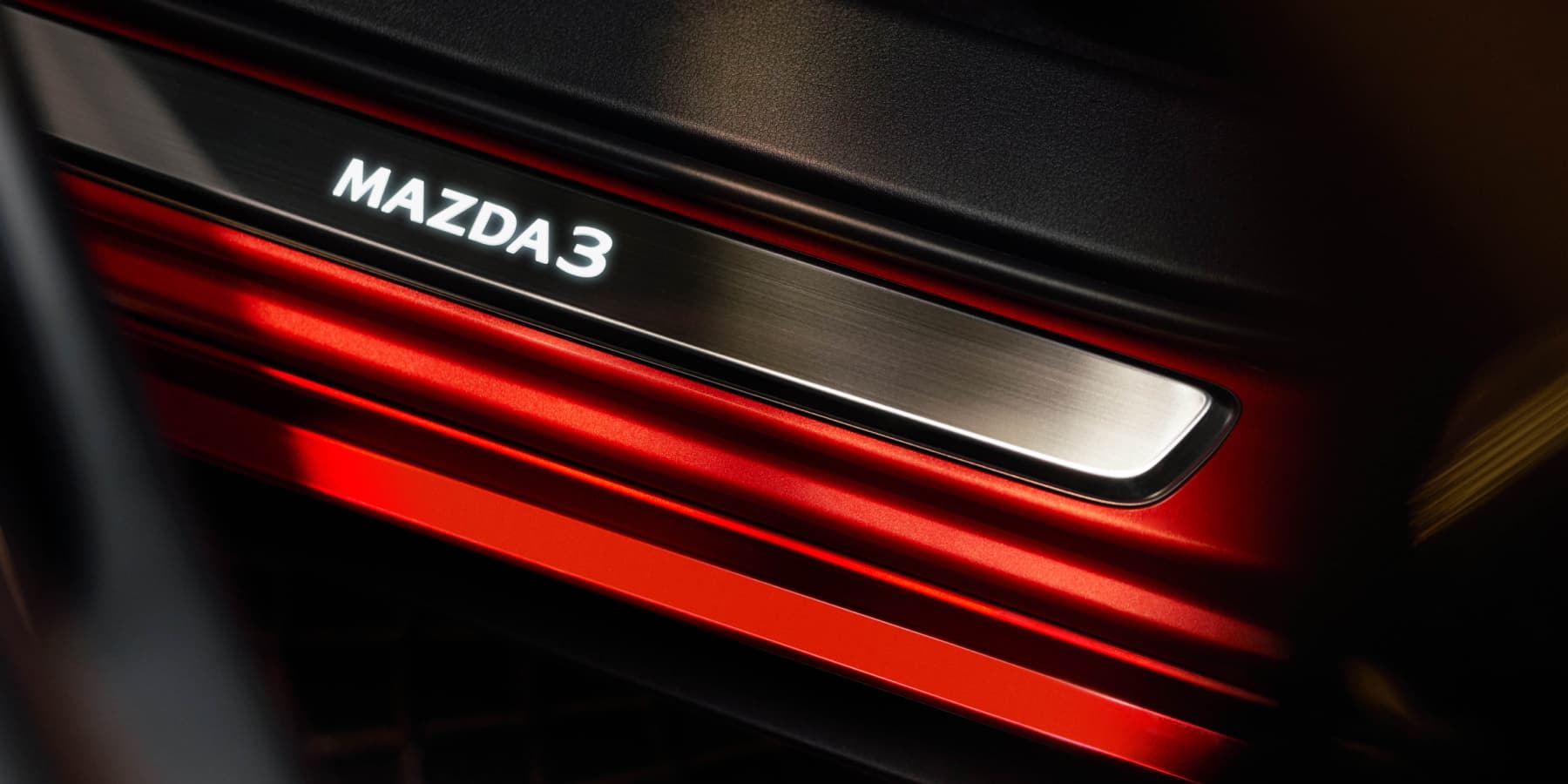 2025 Mazda 3 Hatchback Accessories – Illuminated Doorsill Trim Plates