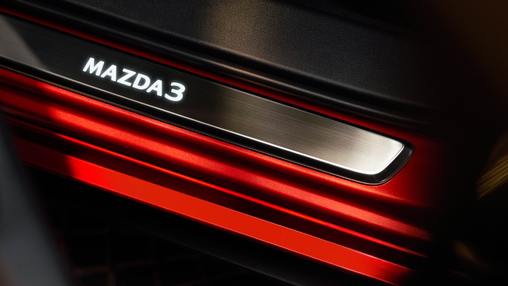 2026 Mazda 3 Sedan Accessories – Illuminated Doorsill Trim Plates