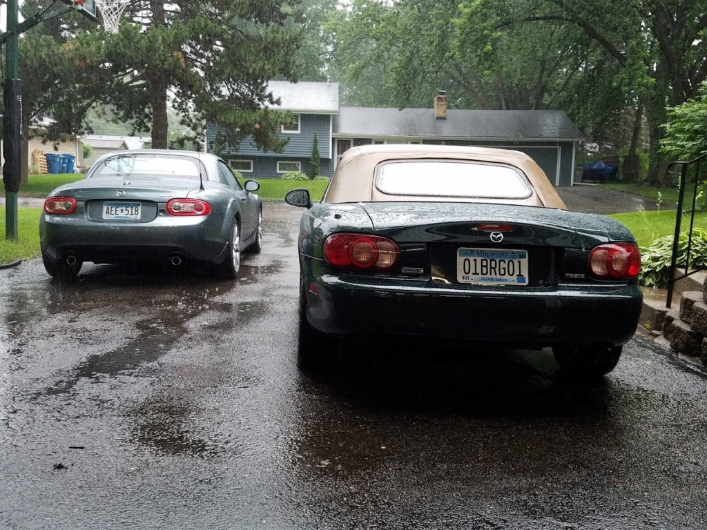 Mazda MX-5 Miatas Parked – Rear View